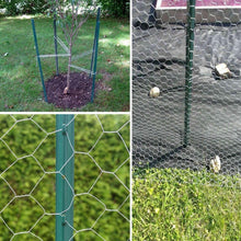 Load image into Gallery viewer, Durable 3-Foot Powder Coated Green Steel Fence Post - 10 Pack for Garden Fencing