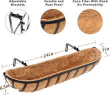 Load image into Gallery viewer, Rust-Resistant 24-Inch Hanging Flower Planter Set with Coconut Liner &amp; Brackets