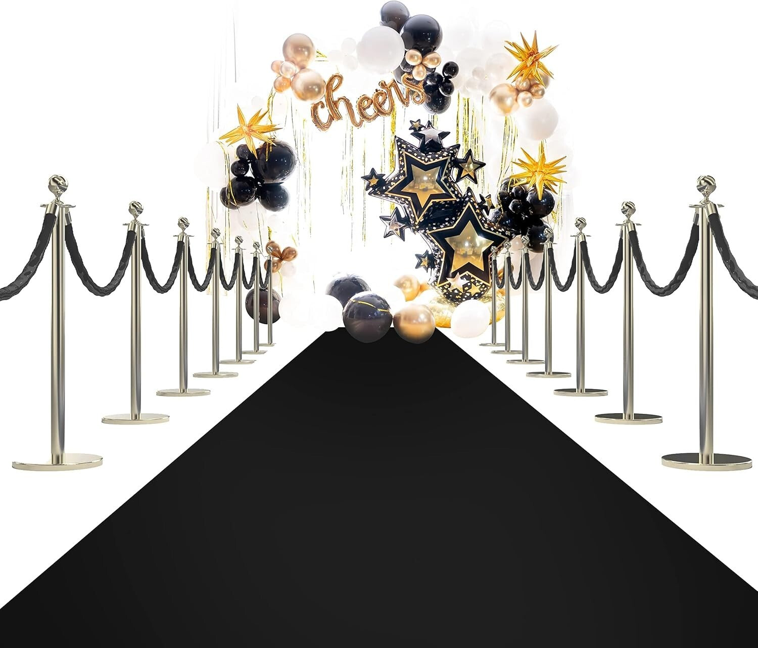 Luxury Handmade Black Carpet Runner 3x50 Feet for Weddings & Celebrations