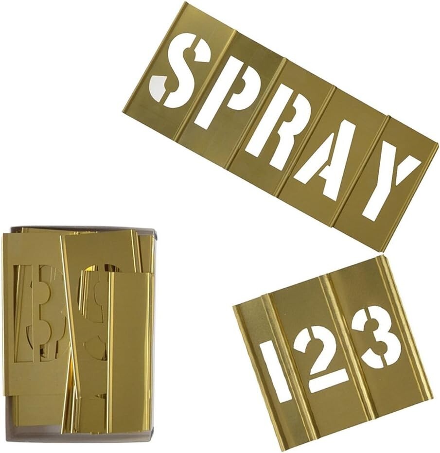 DIY 4-Inch Brass Stencil Kit - Punctuation, Letters & Numbers for Lasting Decor