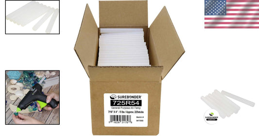 Premium Clear Hot Glue Sticks - Made in USA, 5 lb Box for Fast Bonding