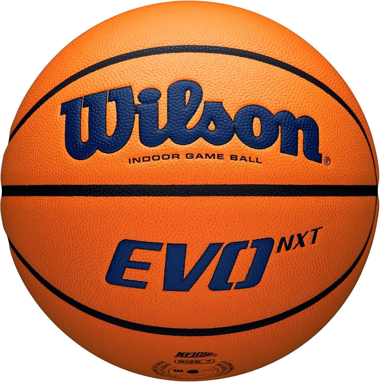 Official NCAA Indoor Game Basketball - Size 7, Navy/Orange - 29.5" Diameter
