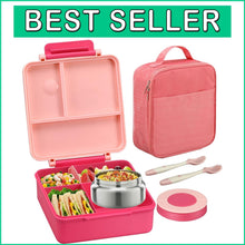 Load image into Gallery viewer, Insulated 54oz Bento Lunch Box and Soup Jar for Kids - Convenient &amp; Practical