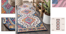 Load image into Gallery viewer, Elegant Indoor Floral Runner Rug 2'3" x 8' - Water-Resistant Vintage Charm