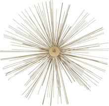 Load image into Gallery viewer, Contemporary Gold Starburst Wall Sculpture - 32" Metal Art for Living Rooms