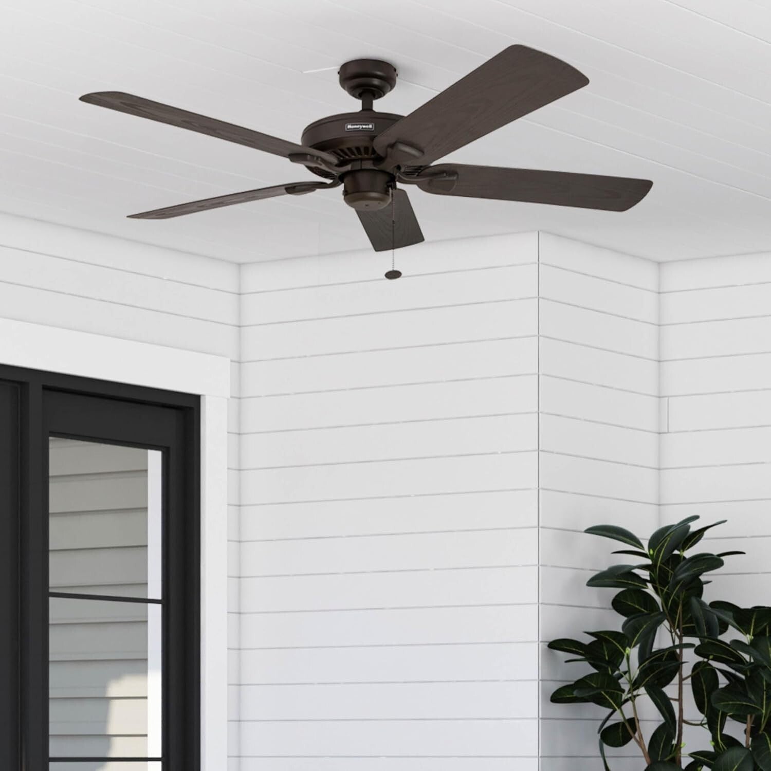 Belmar 52" Outdoor Ceiling Fan in Bronze - Quiet Operation with Pull Chain