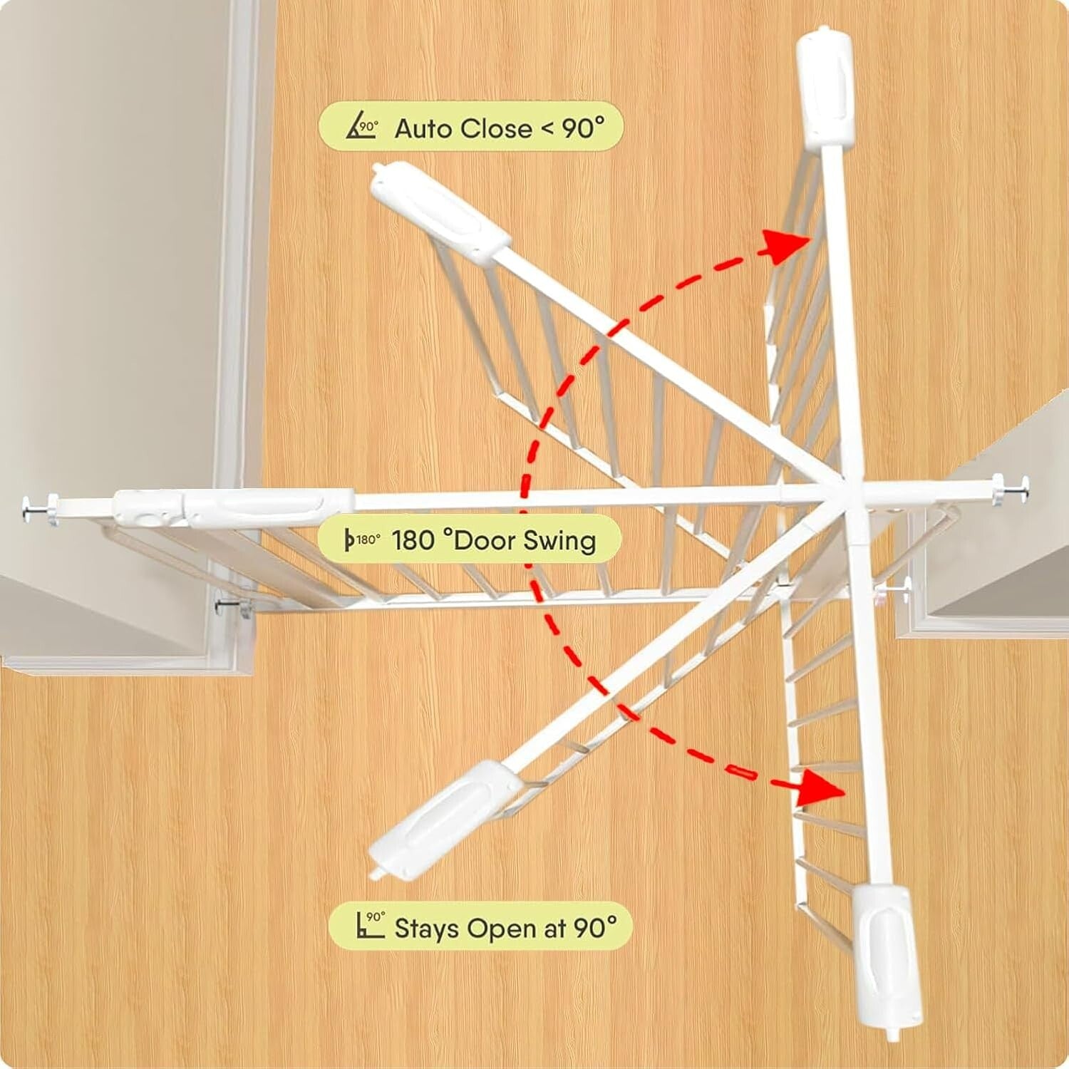 Extra Wide 85.8-104.5 Inch Baby Gate - Pressure Mounted, Auto-Close Safety Gate