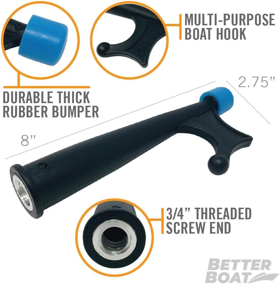 Versatile Marine Docking Stick with Rubber Bumper - Telescoping Pole Included