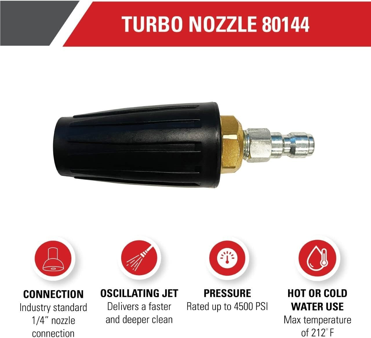4500 PSI Turbo Pressure Washer Nozzle - Quick Connect & Universal Fit
