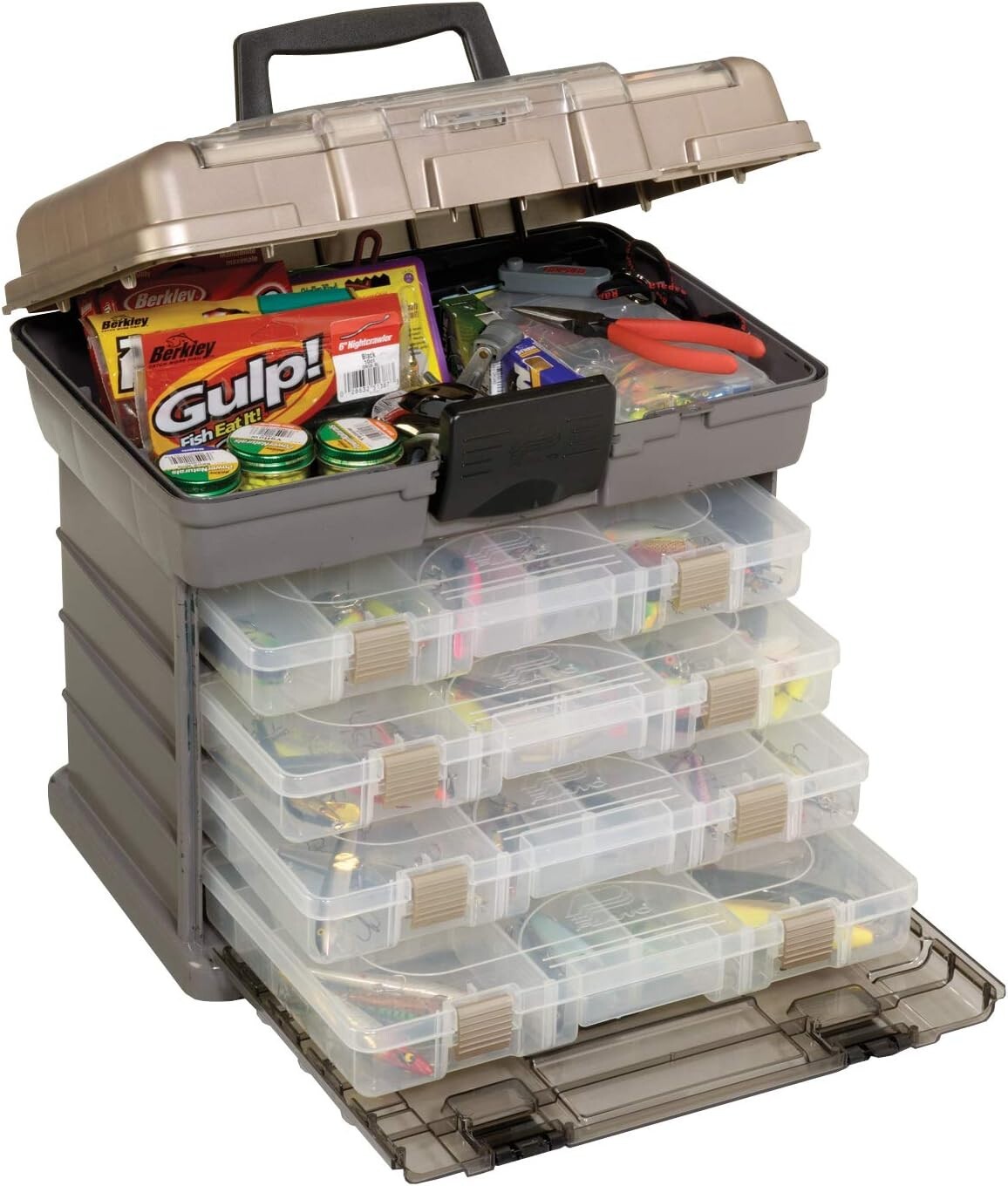 Guide Series StowAway Tackle Box - Holds 4 Utility Boxes, Quick-Access Design