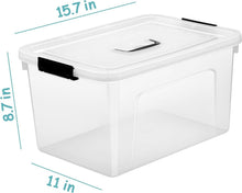 Load image into Gallery viewer, Durable 6-Pack 19 Quart Transparent Storage Bins with Handles for Easy Access