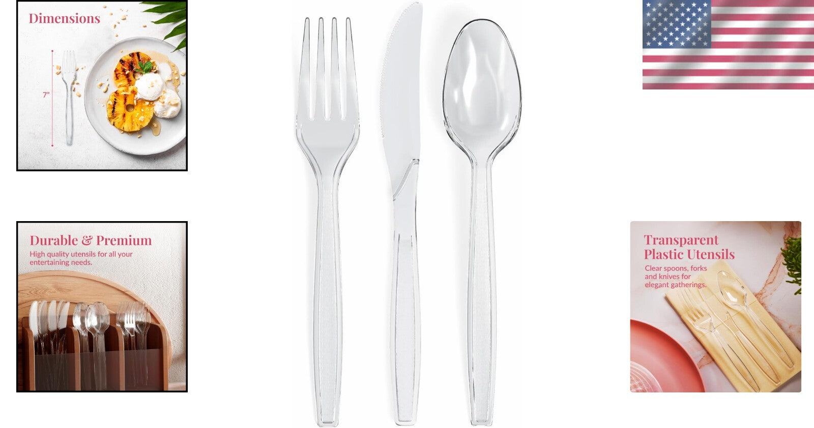 600-Piece Heavy-Duty Plastic Silverware Set for 200 Guests - Elegant Disposab...