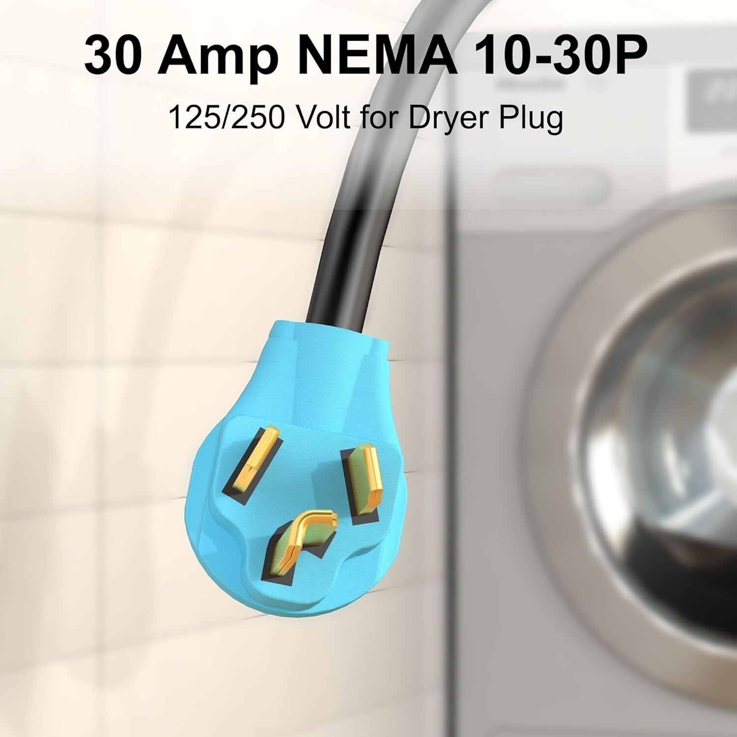 30A 40FT EV Charging/ Dryer Extension Cord - Heavy Duty & Plug-and-Play Design