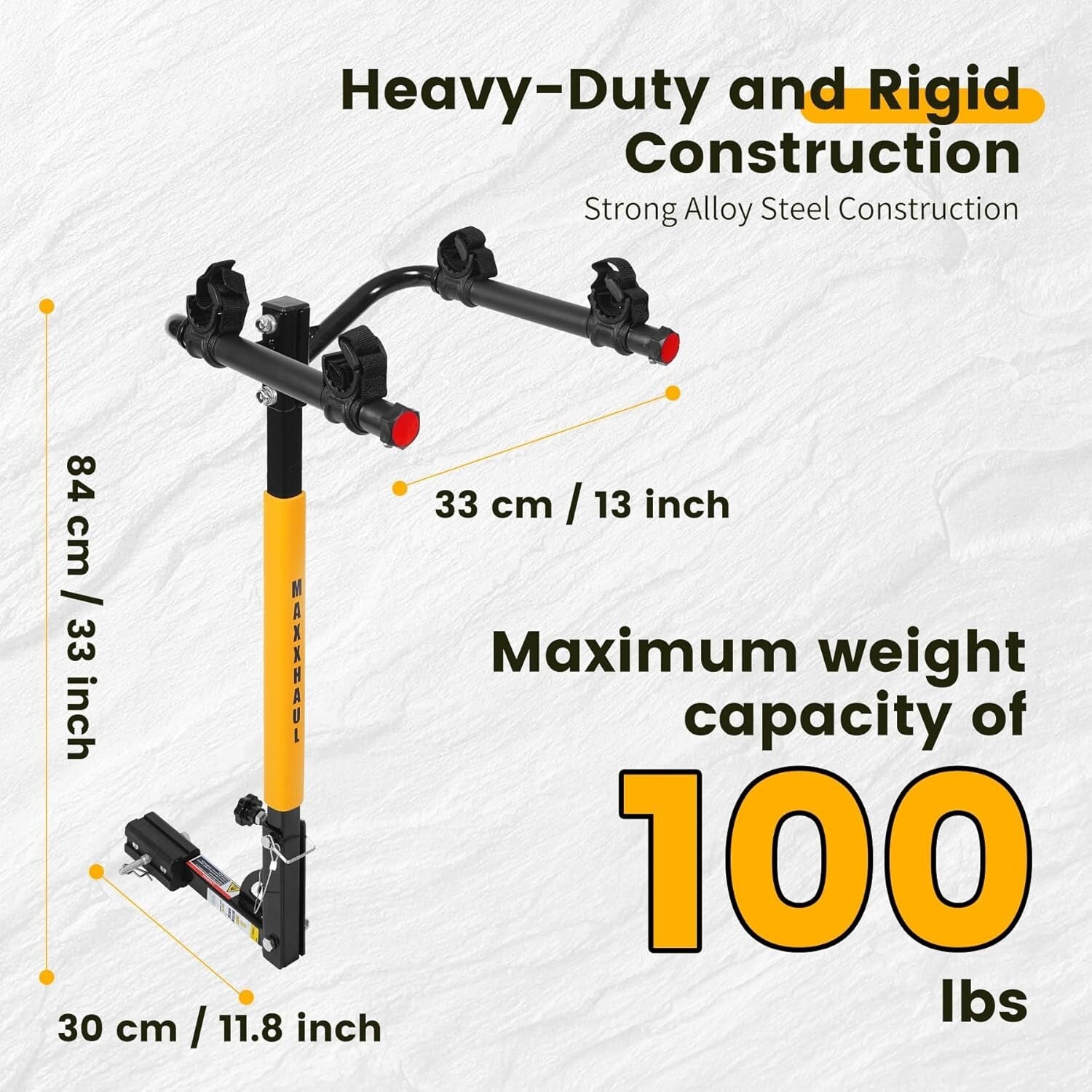 Durable 2-Bike Hitch Mount Carrier for SUVs, Trucks & Minivans - 100 lb Capacity