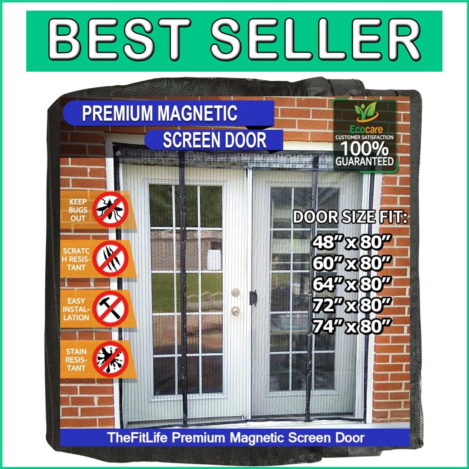 Premium Magnetic Screen Door for Patio - Automatic Closure & Pet-Friendly Design