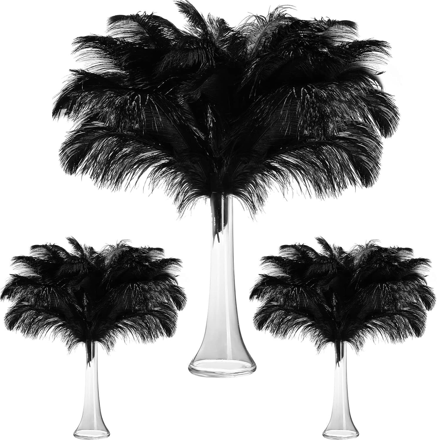 Versatile 90 Pcs Natural Ostrich Feathers - Craft, Decor & DIY Essentials