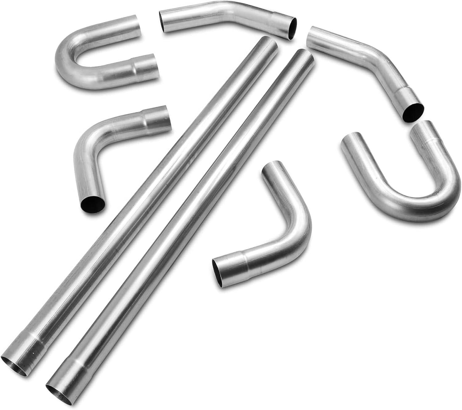 Custom 3" T304 Stainless Steel Exhaust Pipe Kit - 16G, 8 PCS with Mandrel Bends