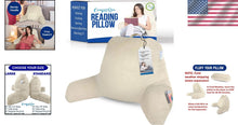 Load image into Gallery viewer, Large Back Rest Pillow with Pockets - Perfect for Reading &amp; Bedrest Relief