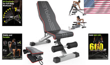 Load image into Gallery viewer, Portable Adjustable Weight Bench with Heavy-Duty Steel Frame for Home Workouts