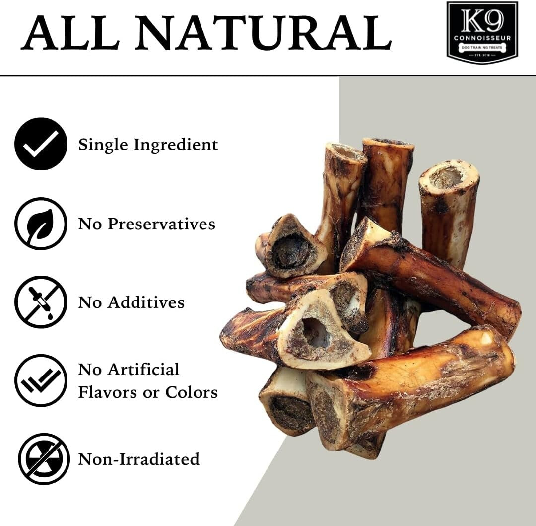 All Natural Single Ingredient Beef Marrow Bones - 10 Pack for Aggressive Chewers