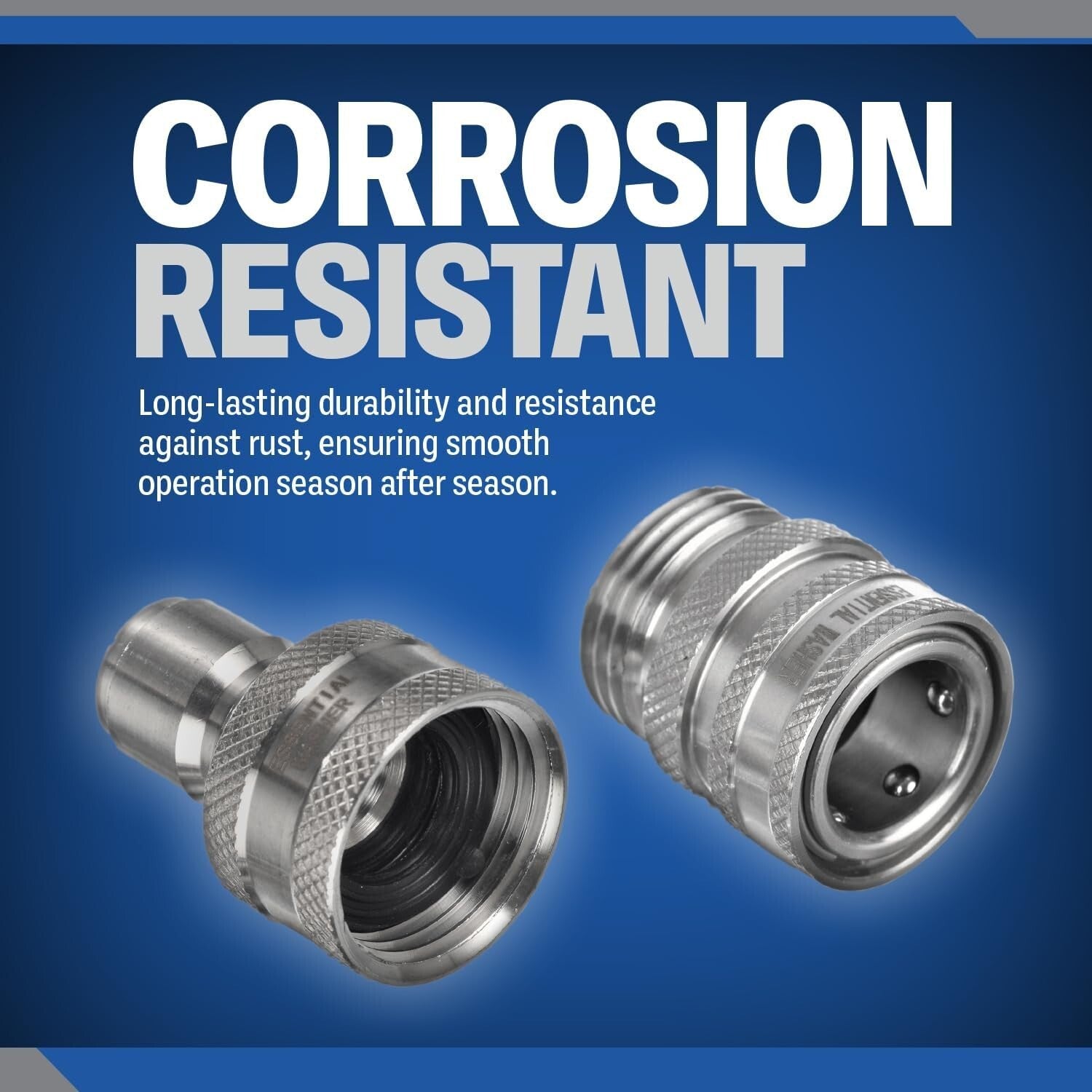 304 Stainless Steel Quick Connect Garden Hose Fittings Set - One Hand Operation