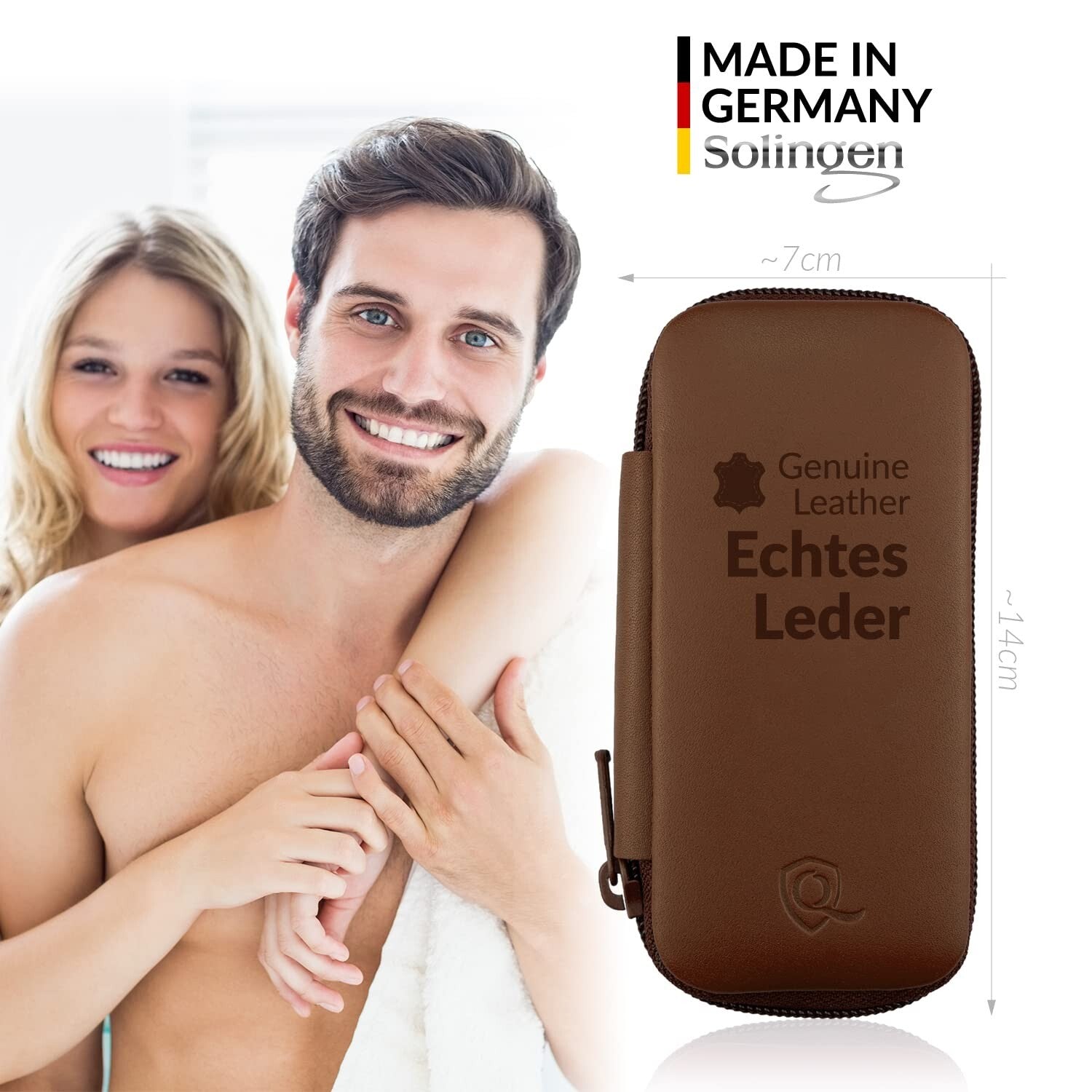 Exclusive Finger & Toe Nail Clipper Set with Real Leather Case - Germany Made