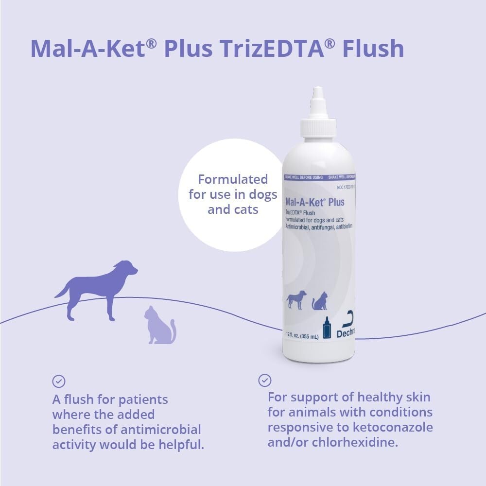 Safe Plus TrizEDTA Ear & Skin Flush for Dogs & Cats - Made in the USA, 12 oz
