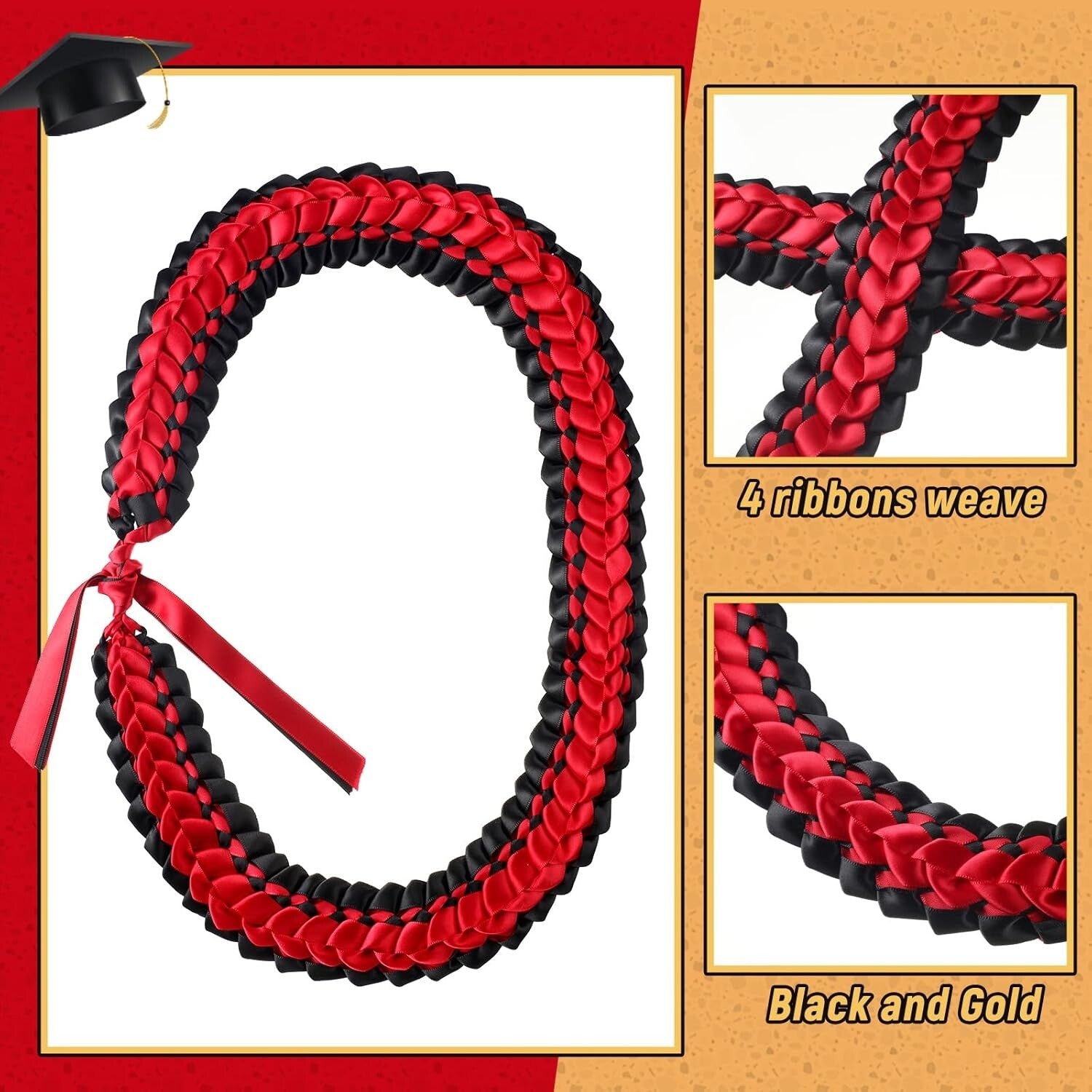Customizable Double Braided Graduation Leis for Class of 2025 - Perfect Gifts!