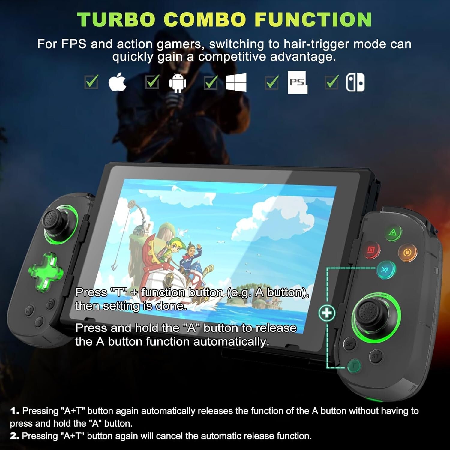 Turbo & 6-Axis Gyro Mobile Gaming Controller for Seamless Streaming Experience