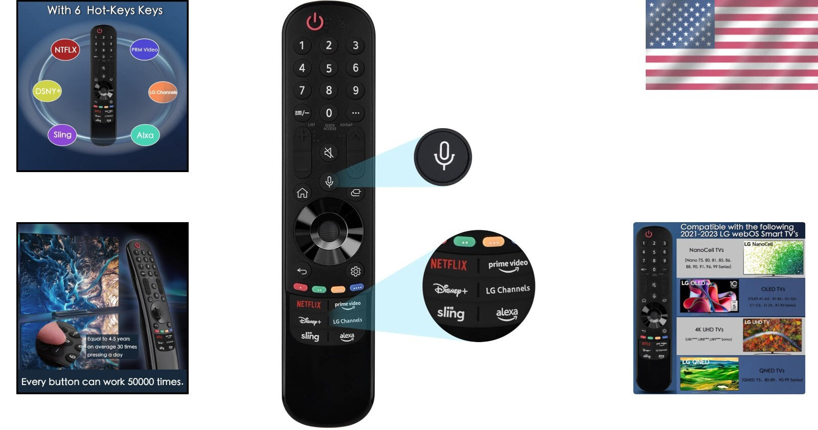 Bluetooth Magic Remote for LG Smart TV with Shortcuts for Ultimate Convenience