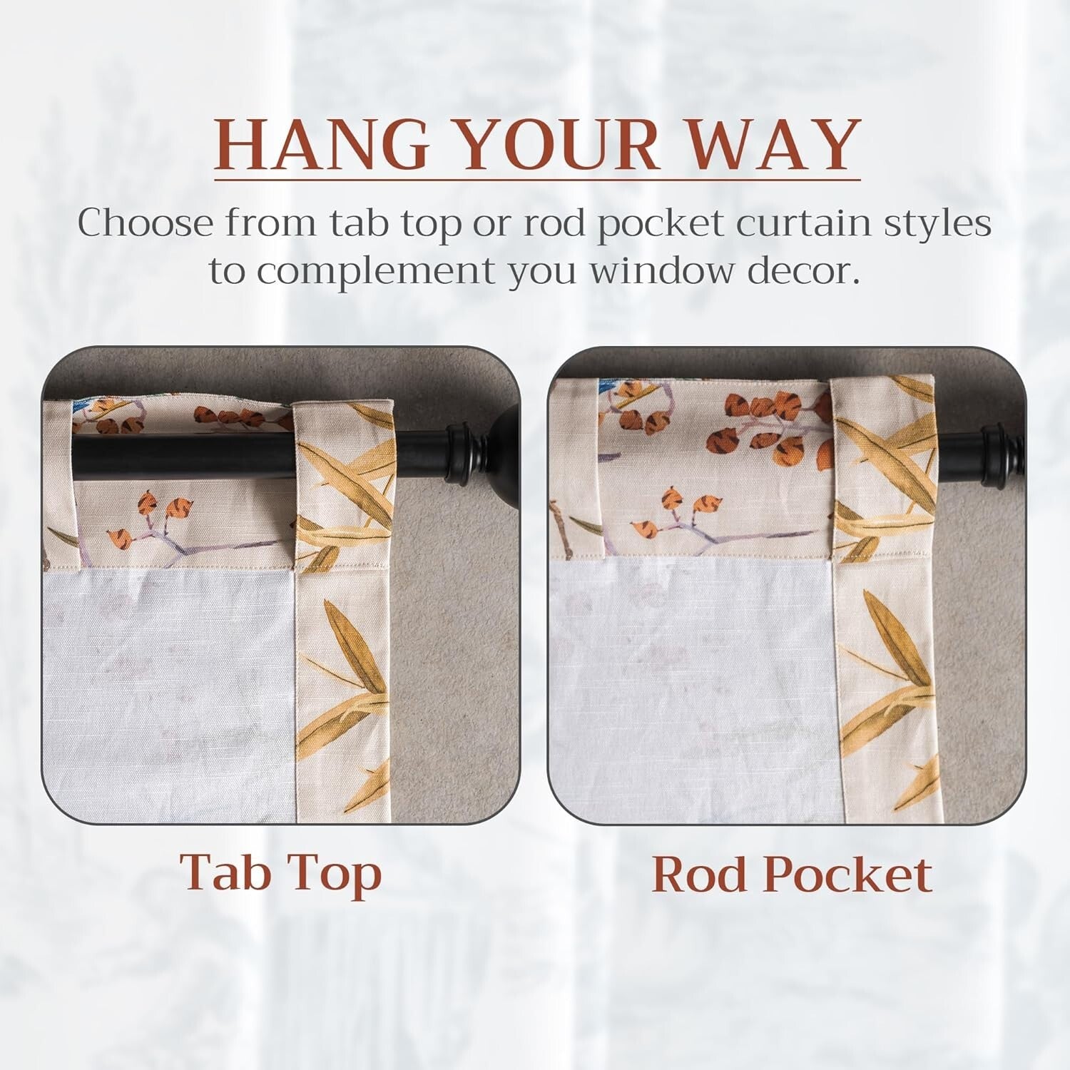 Elegant 84" Cotton Toile Curtains in Beige - Perfect for Cozy Interiors