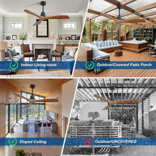 Load image into Gallery viewer, Reversible DC Motor Ceiling Fan - 52 Inch Matte Black Flush Mount with Remote
