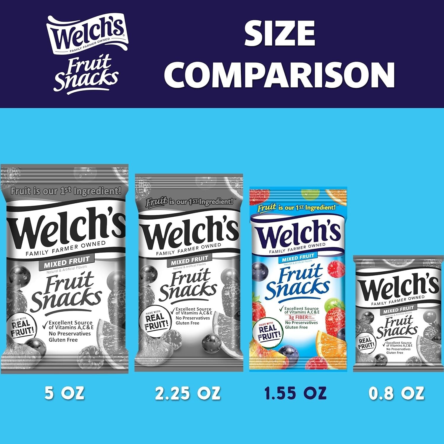 Delicious Mixed Fruit Snacks, Gluten-Free - Perfect for School Lunches, 144 Pack