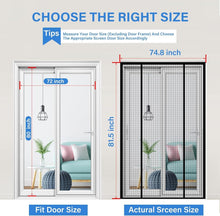 Load image into Gallery viewer, Tear-Resistant PET Magnetic Screen Door - Strong Magnet Closure, 72''x80''