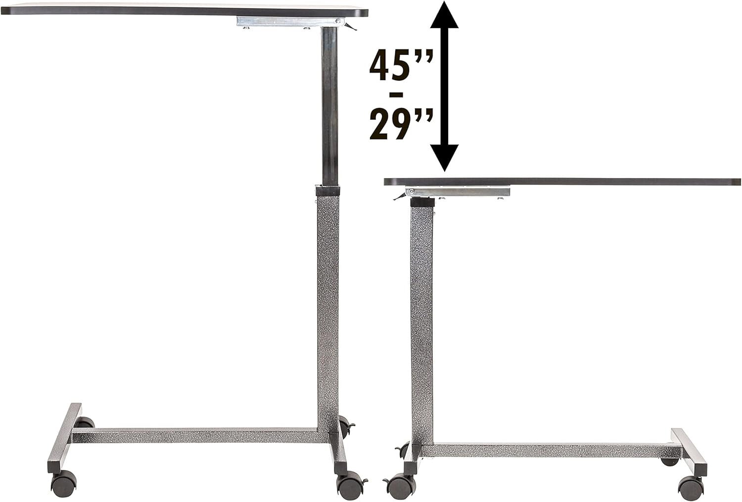 Rolling Bedside Table with Walnut Finish - Ideal for Reading, Eating & Computing