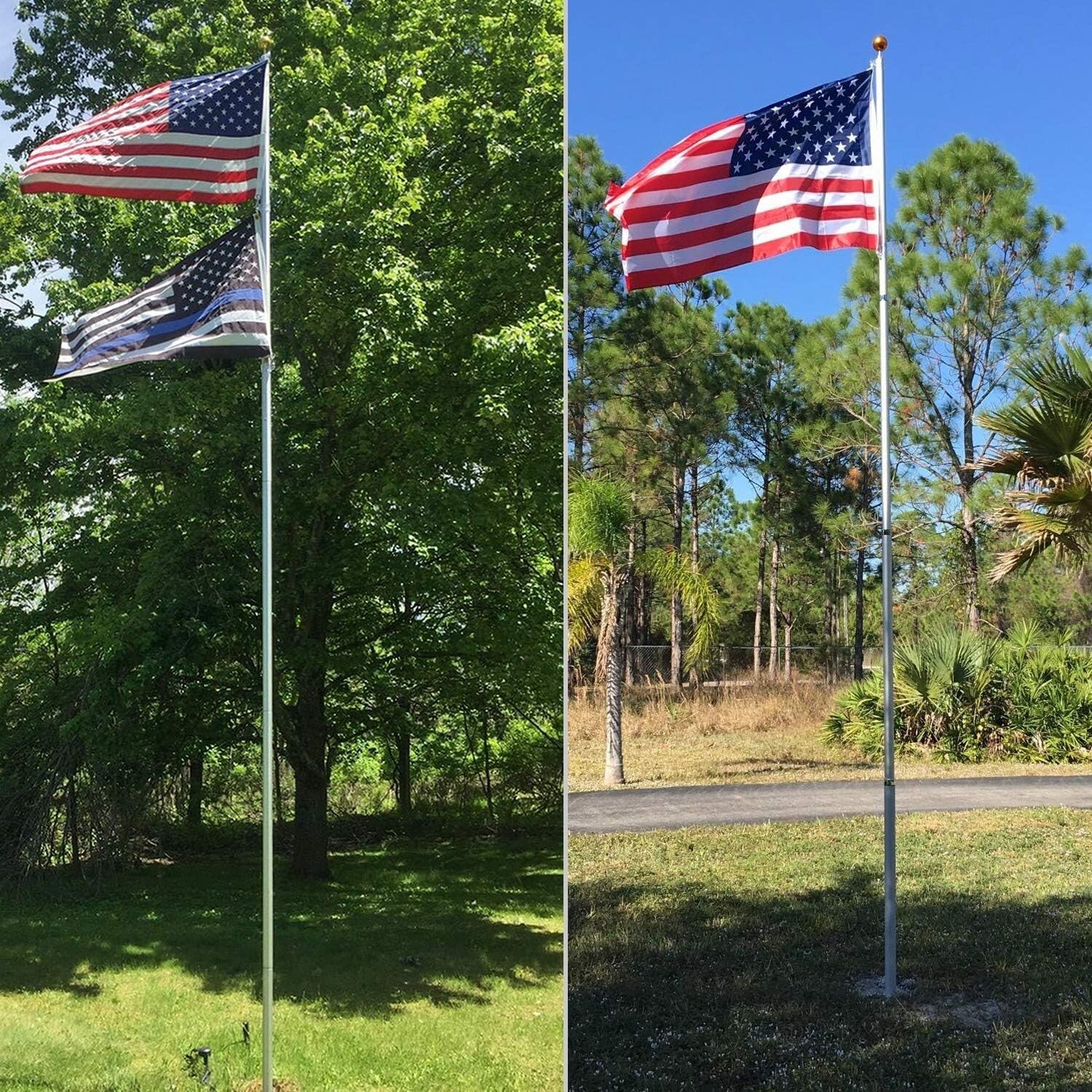 Versatile 14 Gauge Flag Pole Kit with Easy Unlocking and Reinforced Stability