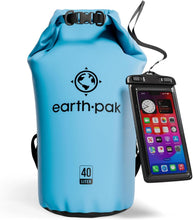 Load image into Gallery viewer, Compact Waterproof Dry Bag with Adjustable Straps &amp; Phone Case, Light Blue