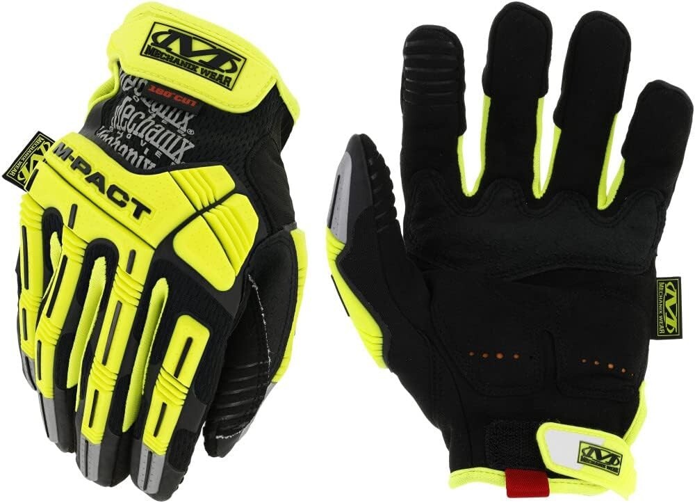 Fluorescent Yellow & Orange Cut Resistant Work Gloves for Safety Professionals