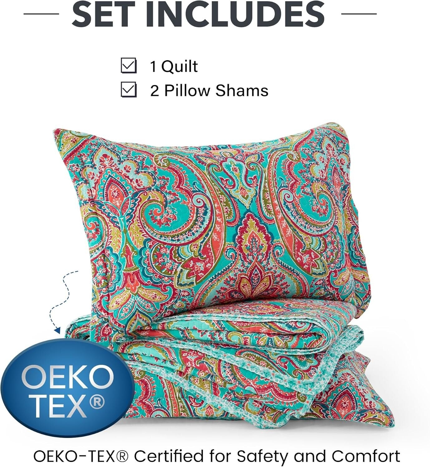 Luxurious Cotton Quilt Set with Gorgeous Floral Pattern - California King Size