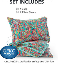 Load image into Gallery viewer, Luxurious Cotton Quilt Set with Gorgeous Floral Pattern - California King Size