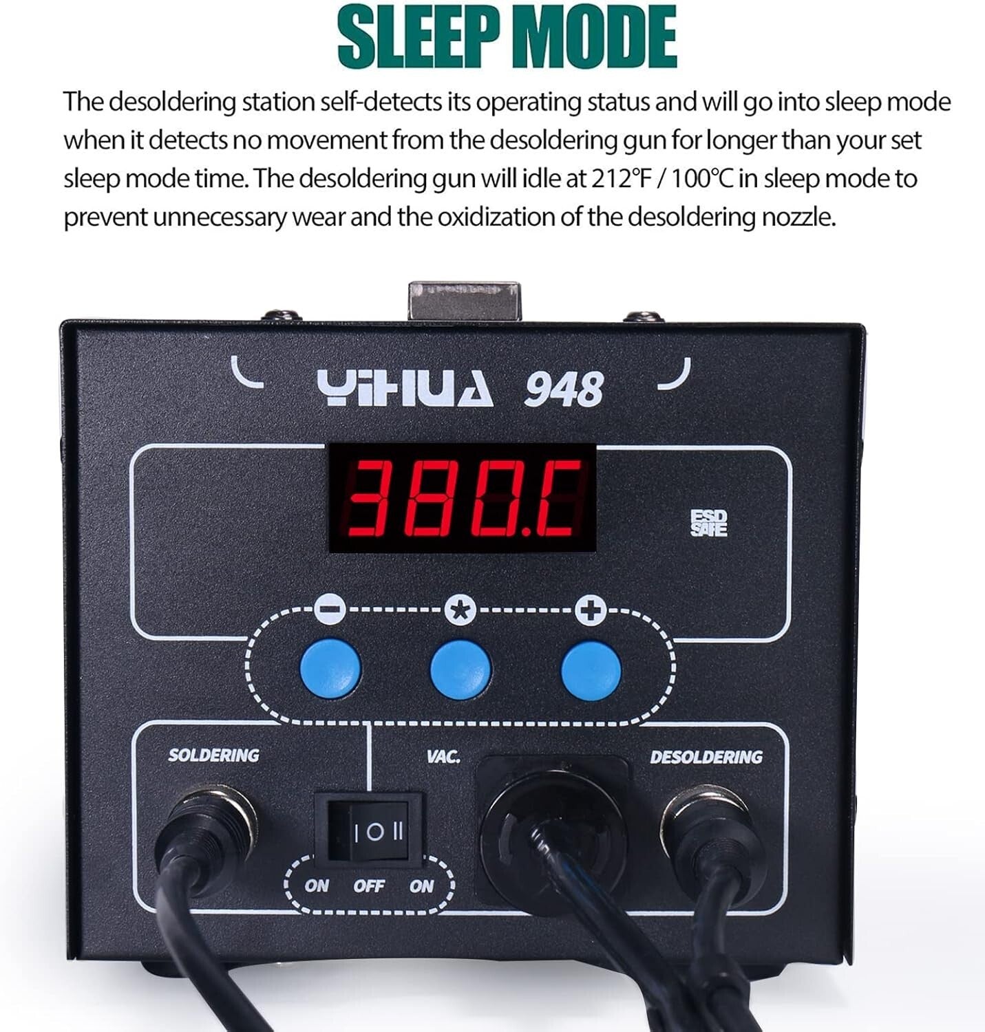 Upgraded 2-in-1 80W Desoldering Station & 60W Soldering Iron - Adjustable Heat
