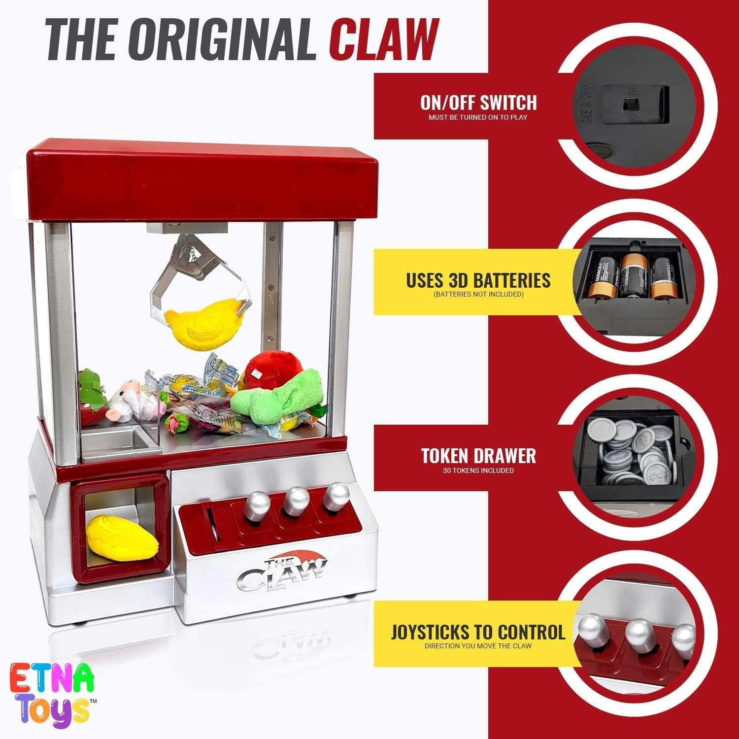 Classic Electric Claw Machine Game - Nostalgic Candy Prize Dispenser with Sound