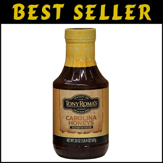 Versatile Honey BBQ Sauce - Carolina Style, 20 Ounce Bottles in Bulk for Cooking