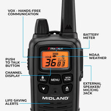 Load image into Gallery viewer, Long-Range Rechargeable Walkie Talkies with NOAA Weather Alert – 2 Pack