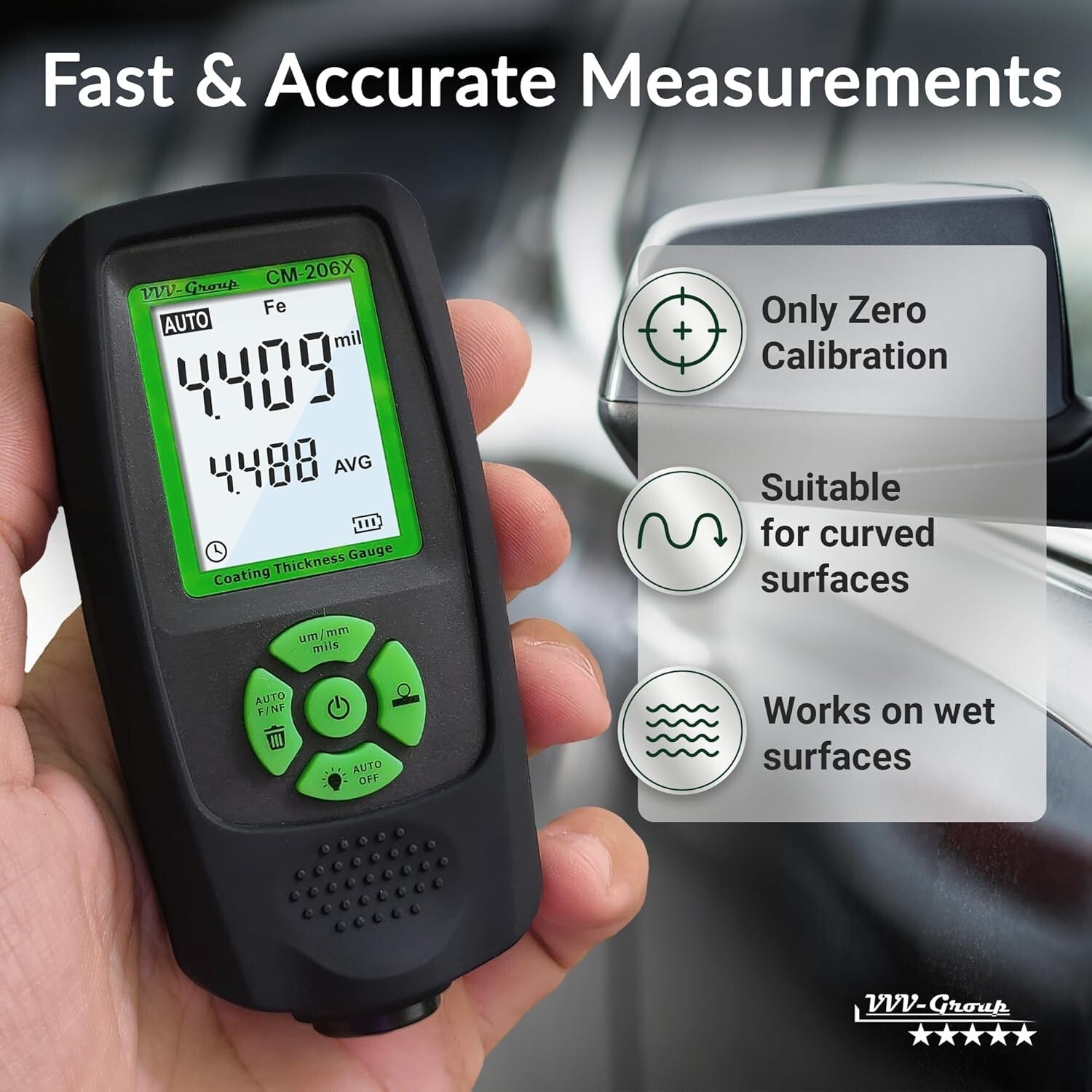 Dynamic Paint Meter with Temperature Compensation - Ideal for Vehicle Inspection