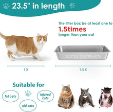 Load image into Gallery viewer, Non-Stick Cat Litter Box - Large Metal Pan with Rounded Corners for Safety