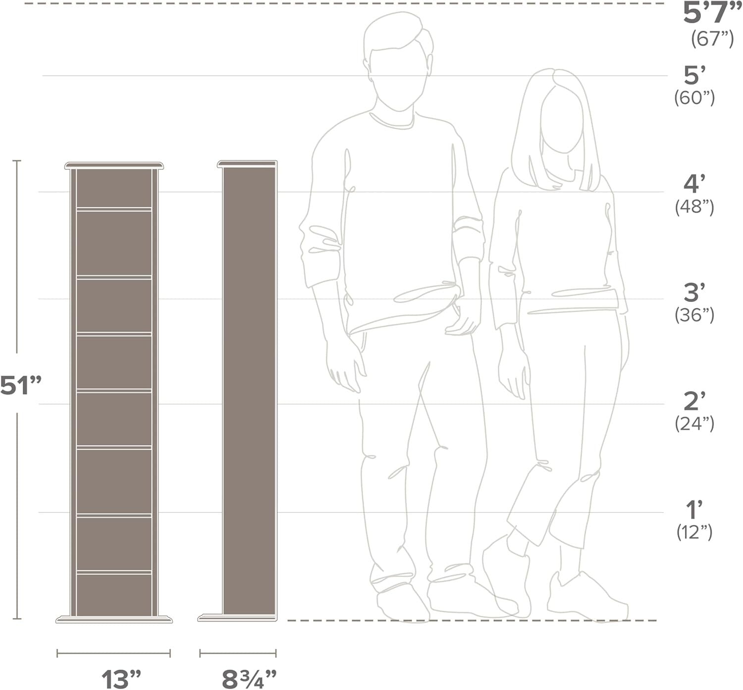 Durable Black Media Cabinet with 7 Adjustable Shelves for Customized Storage