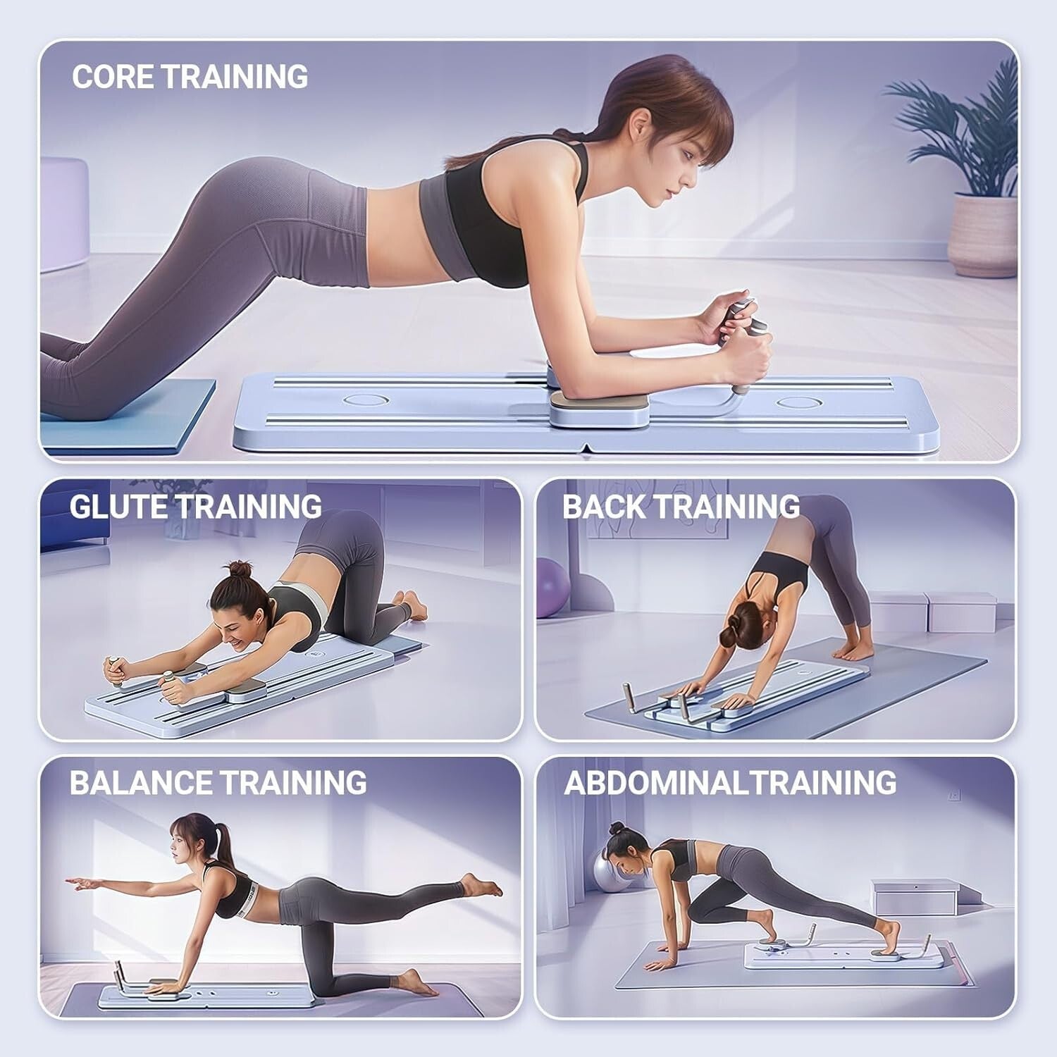 Versatile Pilates Sliding Board for Full Body Training – 5 in 1 Experience