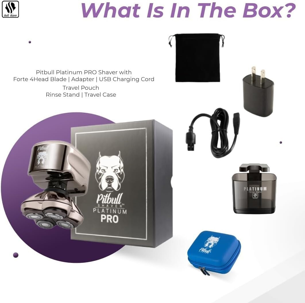 Ergonomic Shaving Kit for Men - Portable Bald Head Shaver with Accessories