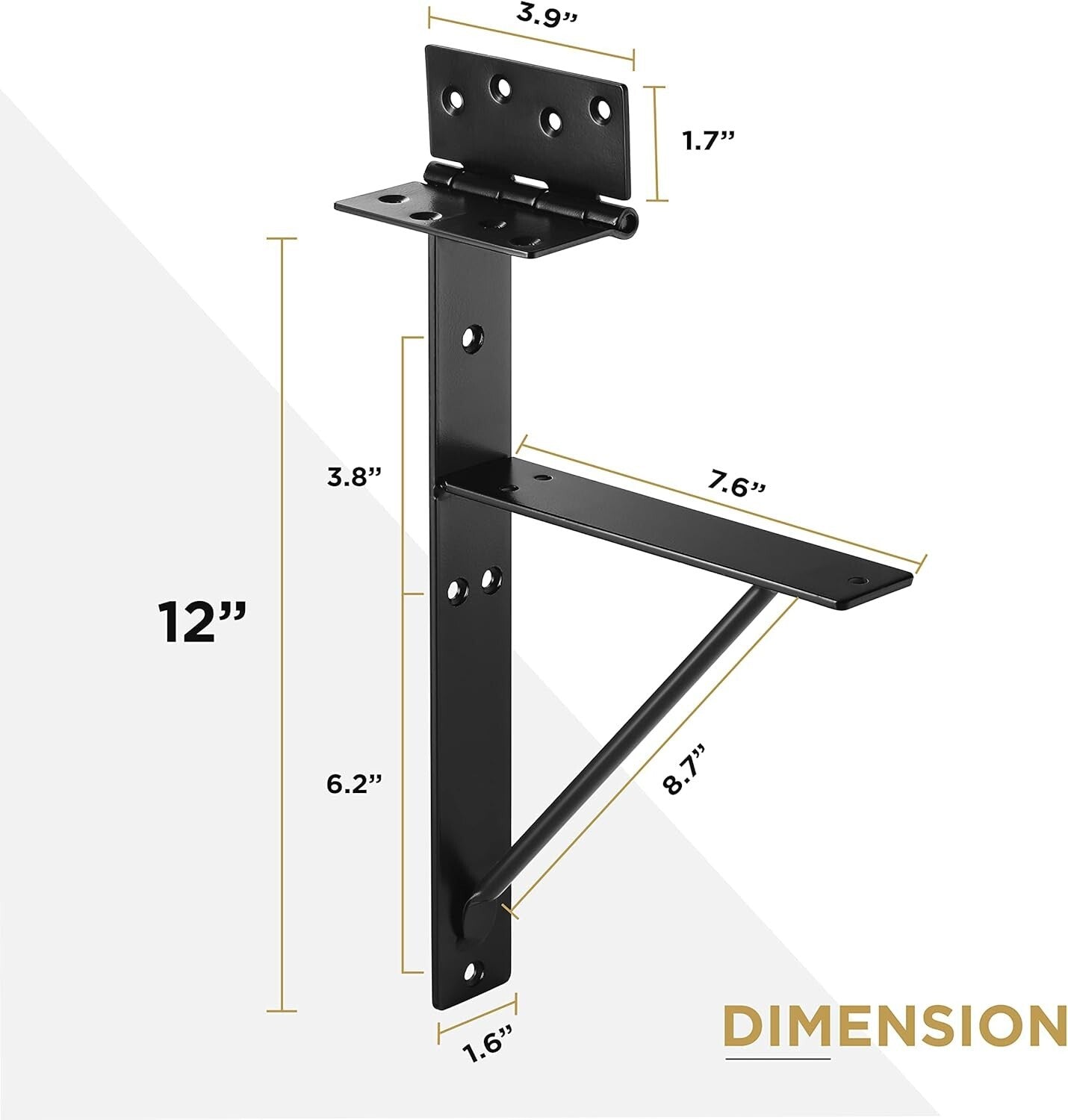 Easy Install 2 Sets Heavy-Duty Gate Kit: Hinges & Corner Brace for Durability